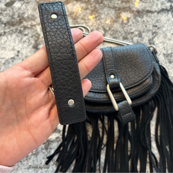 Fringe Dolce Vita DV Leather Black Mini Small Purse - Picture 12 of 12